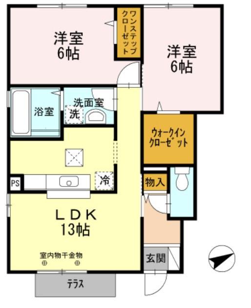 メゾンフォレスト(2LDK/1階)の間取り写真
