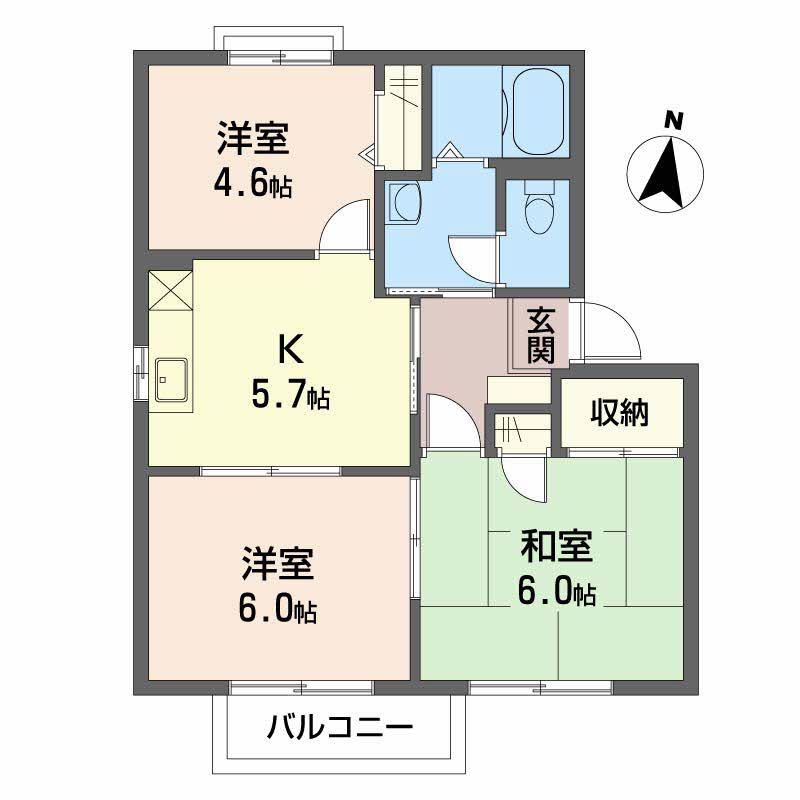 フォーレスKS(3K/2階)の間取り写真