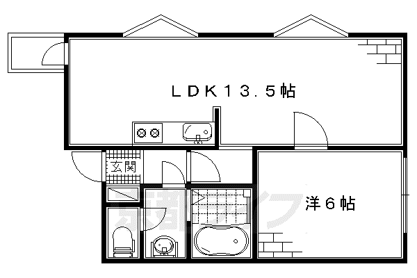 シャルム世光(1LDK/2階)の間取り写真