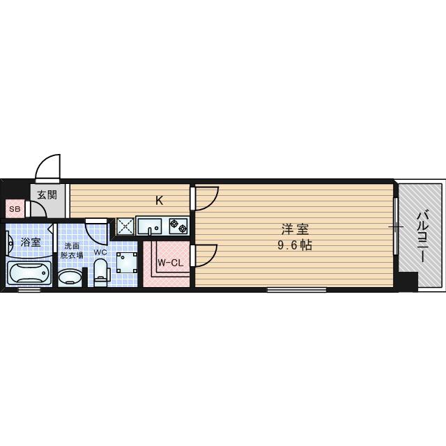 ディナスティ松屋町II(1K/6階)の間取り写真