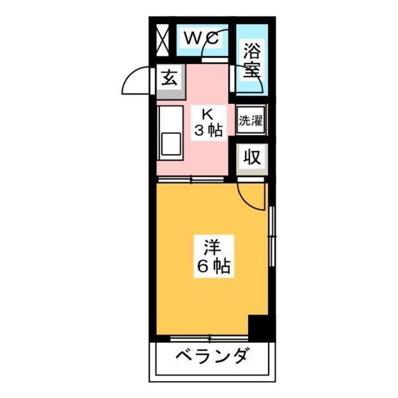 サニーコーポ(1K/4階)の間取り写真