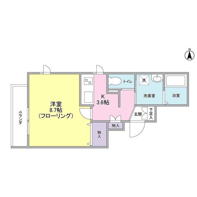 ヴィヴェール笹塚(1K/3階)の間取り写真