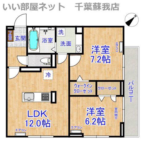 D-ROOM君塚IA(2LDK/2階)の間取り写真