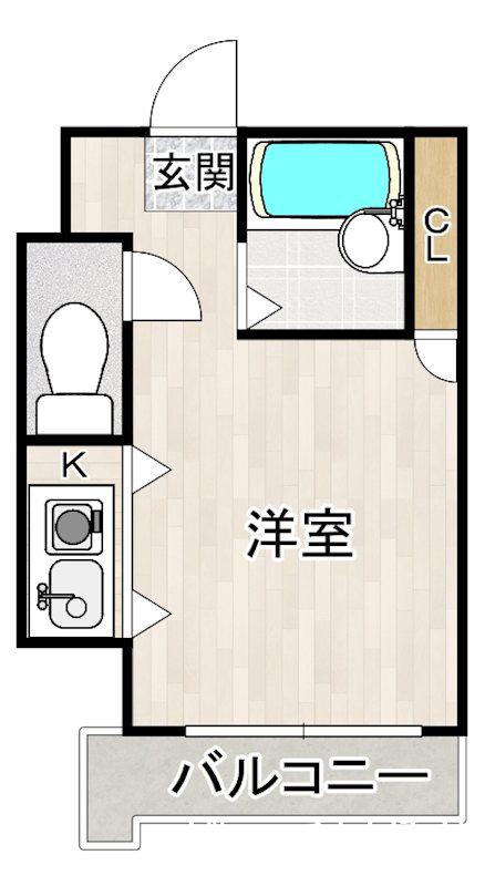 モアフィールド箱崎II(ワンルーム/13階)の間取り写真