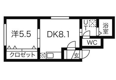 アポロン(1LDK/4階)の間取り写真