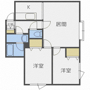 フレンズI(2LDK/3階)の間取り写真