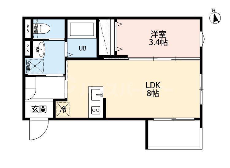 ROBOT HOME 三郷II(1LDK/3階)の間取り写真