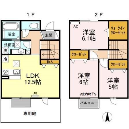 STRAHL C(3LDK/1階)の間取り写真