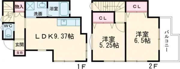パークノース(2LDK/1階)の間取り写真