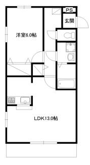 メゾン・ラフィット(1LDK/1階)の間取り写真
