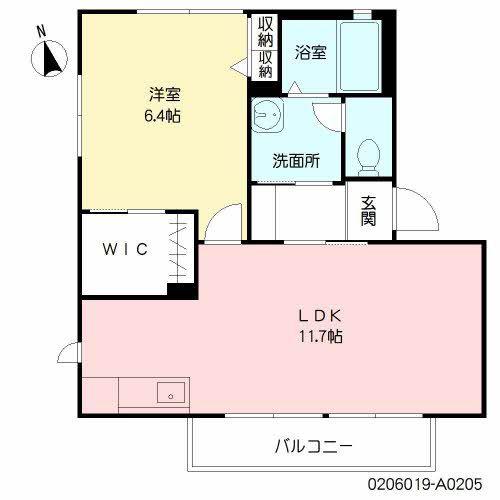 クローバー(1LDK/2階)の間取り写真