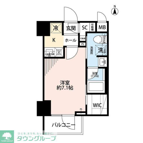 プレール・ドゥーク住吉IV(1K/3階)の間取り写真