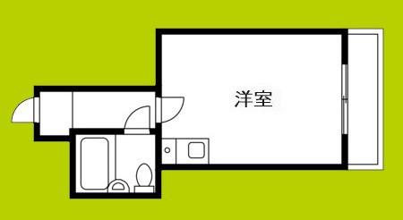 ヒロセハイツ(ワンルーム/2階)の間取り写真