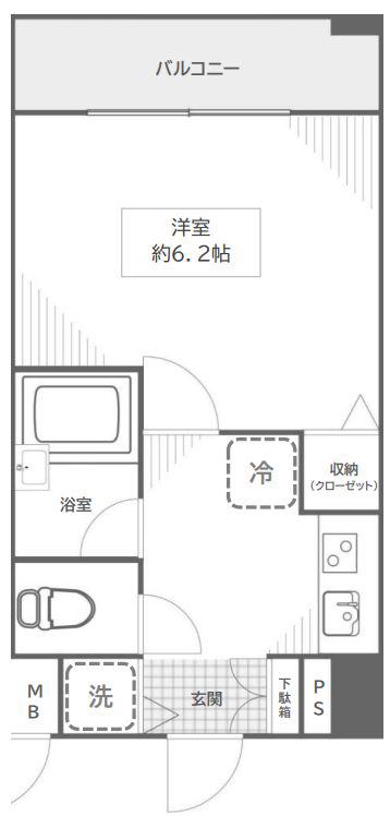 フェリエ大森町(1K/7階)の間取り写真