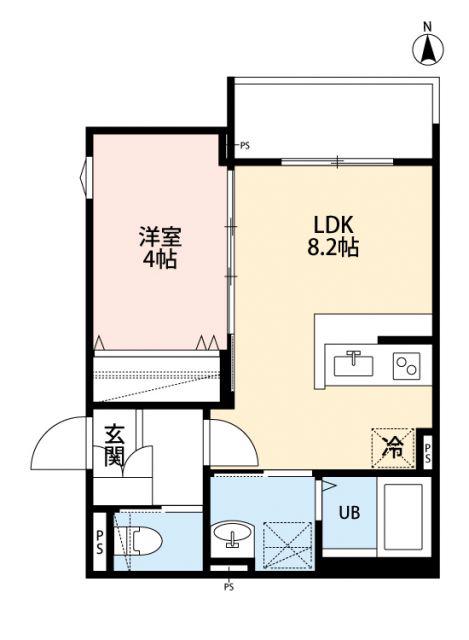 ROBOT HOME 新所沢(1LDK/1階)の間取り写真