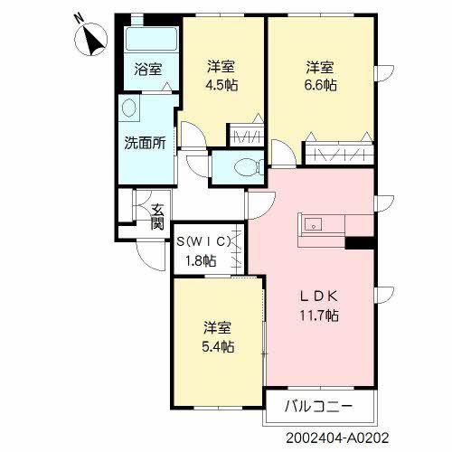 フォレストガーデン島崎(3SLDK/2階)の間取り写真