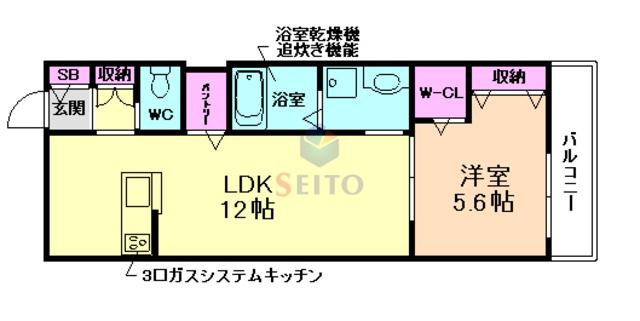 LUCIA(1LDK/1階)の間取り写真