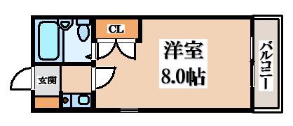 マンションプレザント(1K/3階)の間取り写真