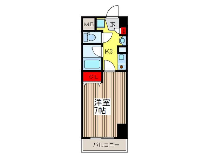 ソレアード・セイス(1K/10階)の間取り写真