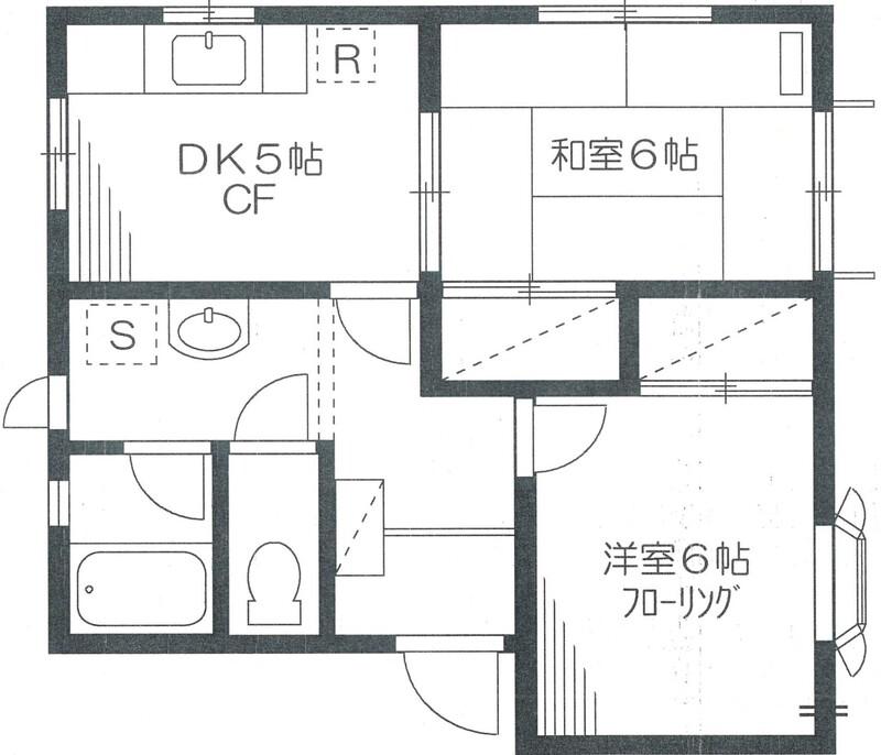 パークビレッジC棟(2DK/1階)の間取り写真