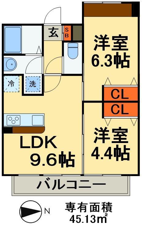 MA-SAKURA II(2LDK/8階)の間取り写真