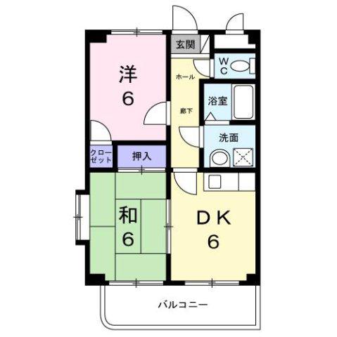フローレンスAH(2DK/2階)の間取り写真