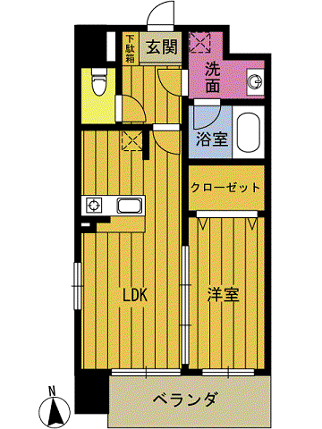 アージョスパジオ津留(1LDK/1階)の間取り写真