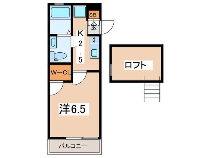 リリエンハイムII(1K/2階)の間取り写真