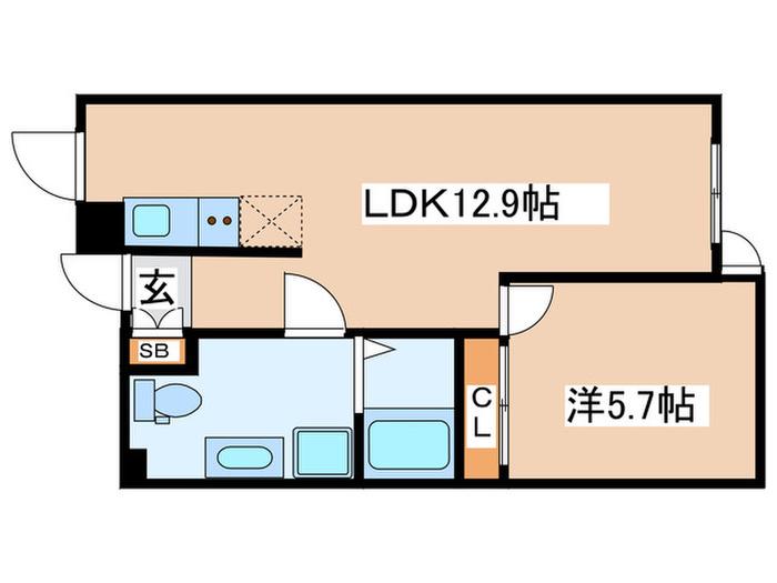スマートライズ自由が丘(1LDK/2階)の間取り写真
