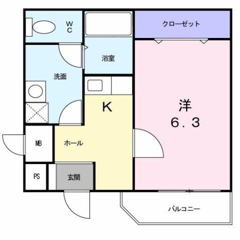 サンバニー都島(1K/2階)の間取り写真