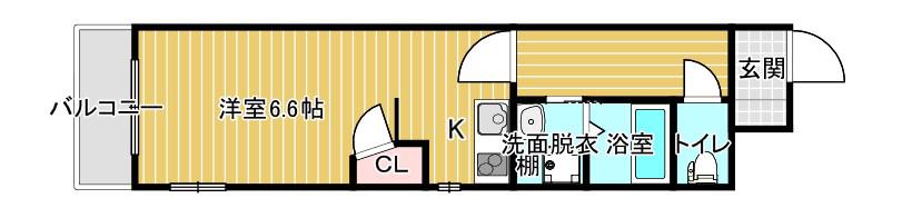D.SIEL広島駅前(1K/1階)の間取り写真