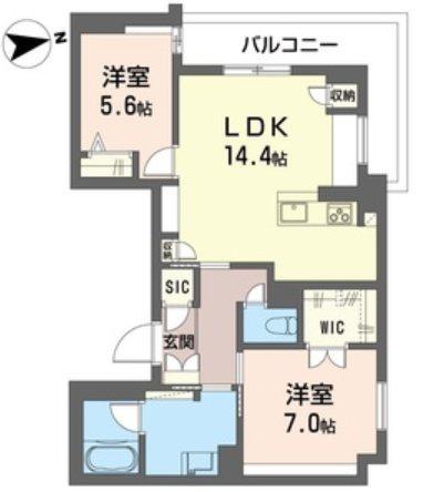 ルチーナ・ヴェルデア(2LDK/2階)の間取り写真