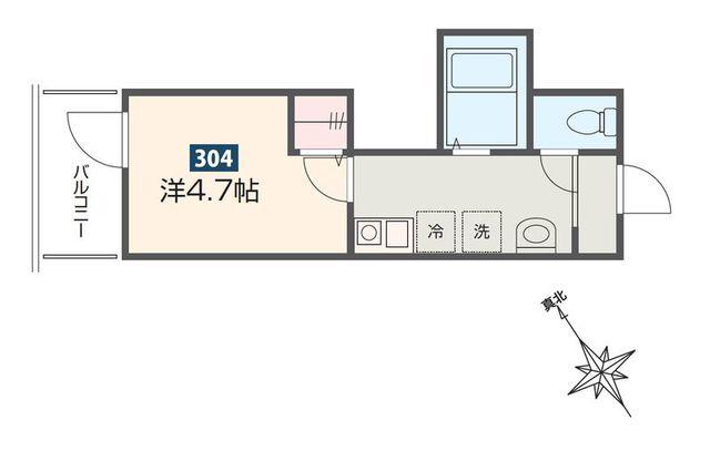 MELDIA相模大野(1K/3階)の間取り写真