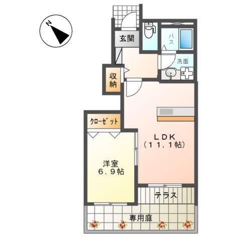 MS FONTAINE(1LDK/1階)の間取り写真