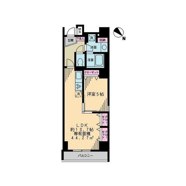 アーク銀座京橋 部屋番号1102(1LDK/11階)の間取り写真