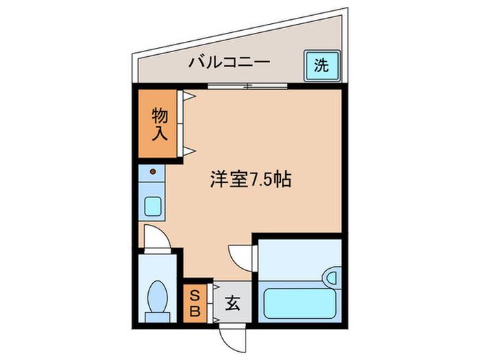 水谷ベルハウス(ワンルーム/3階)の間取り写真