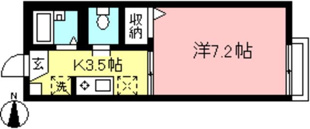レシェンテ赤堤(1K/1階)の間取り写真