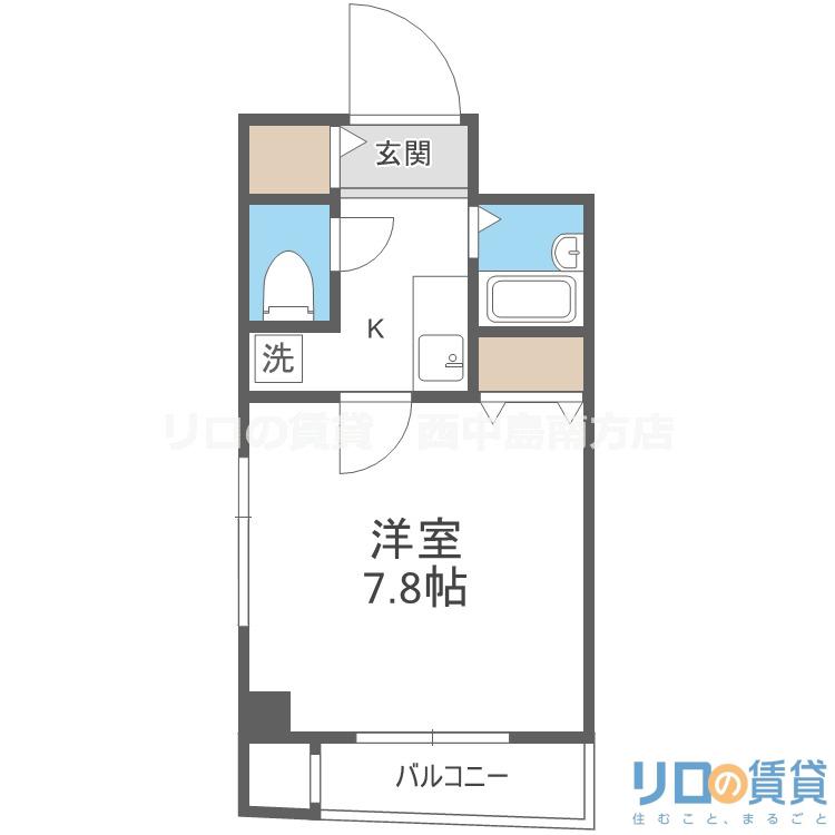 モンテ新大阪(1K/9階)の間取り写真
