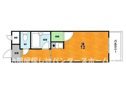 第三ハートビル(1K/4階)の間取り写真