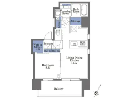 プライムメゾン神保町(1LDK/2階)の間取り写真