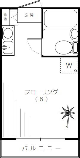 ハイツグランデ(ワンルーム/2階)の間取り写真