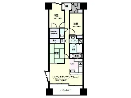 JR東北本線 盛岡駅 徒歩20分 9階建 築24年(3LDK/6階)の間取り写真