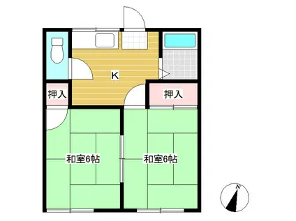 フレグランス中丘(2K/1階)の間取り写真
