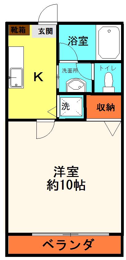 サンヒルズマンション(1K/4階)の間取り写真