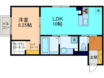 セジュールフルール(1LDK/1階)の間取り写真