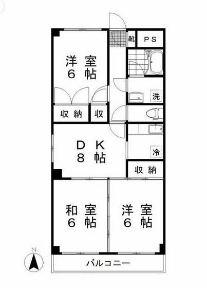 YSビル島田(3DK/3階)の間取り写真