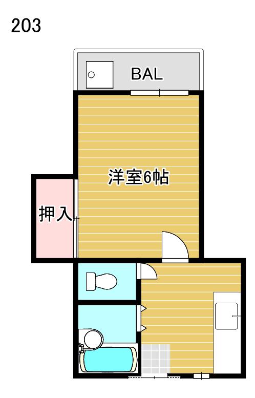 GM第21(1K/2階)の間取り写真