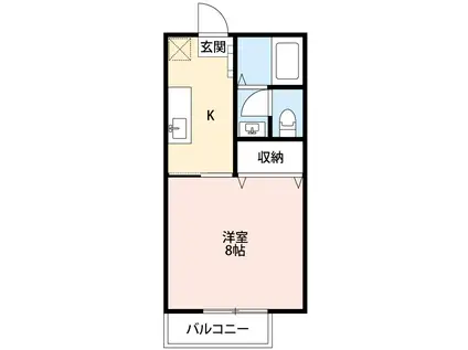 エタニティーPARTIII(1K/2階)の間取り写真