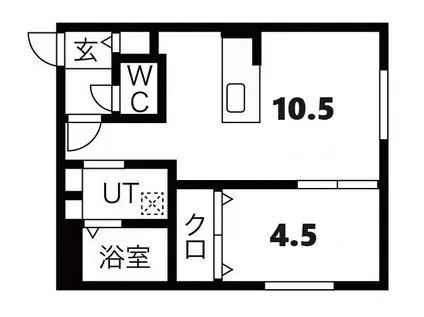 ルポール本通(1LDK/4階)の間取り写真