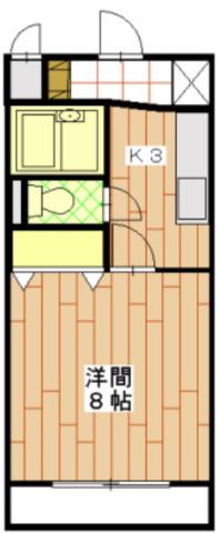 ソーカル(1K/2階)の間取り写真